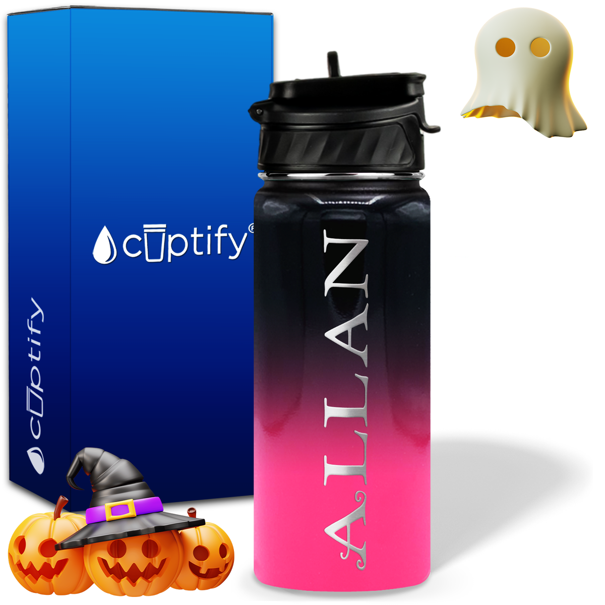 Personalized Eerie Halloween on 18oz Water Bottle