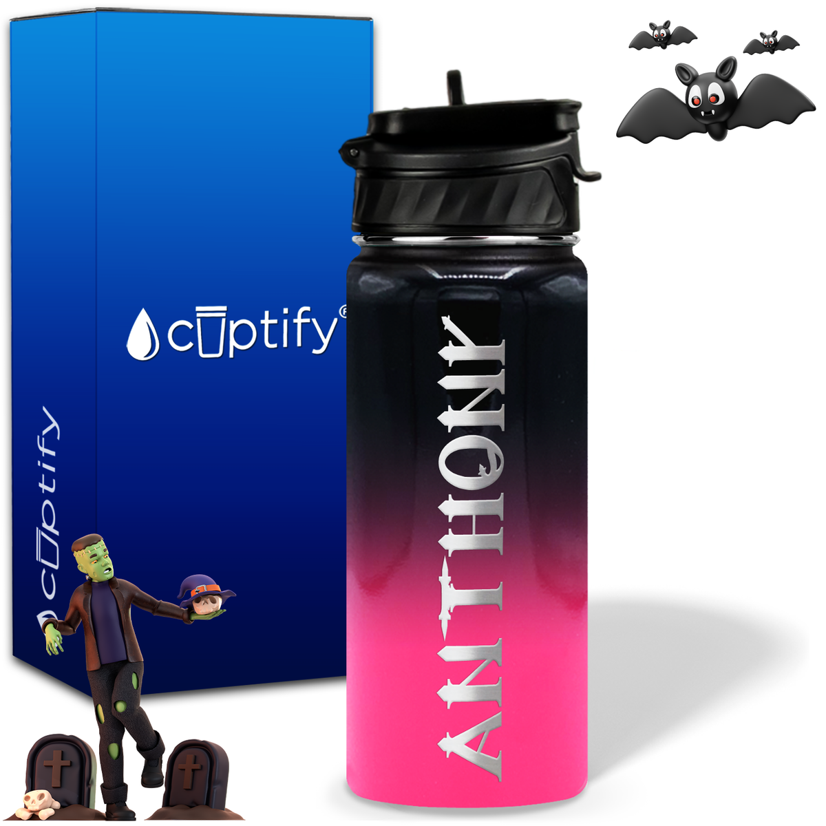 Personalized Creepy Halloween on 18oz Water Bottle