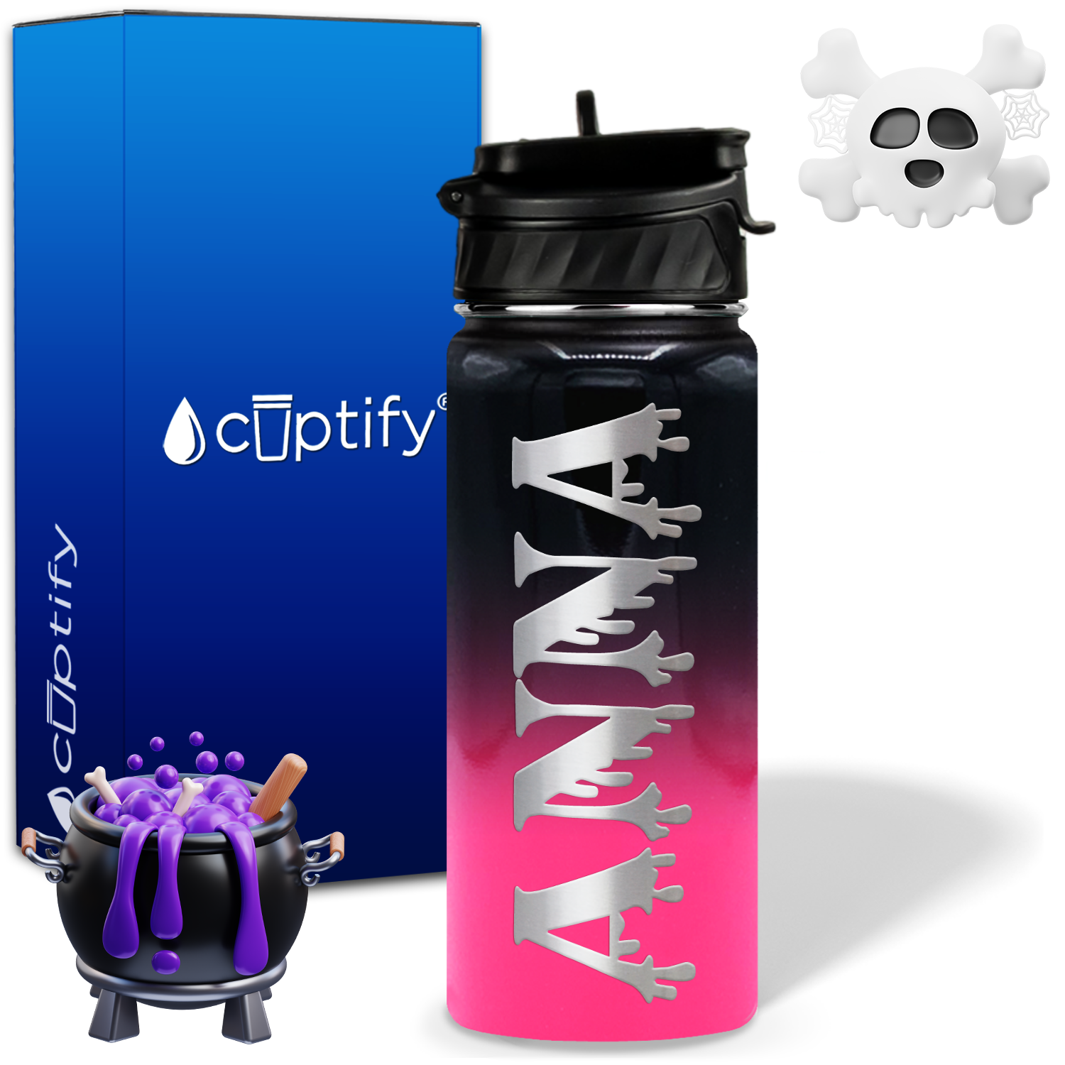 Personalized Bloody on Halloween 18oz Water Bottle