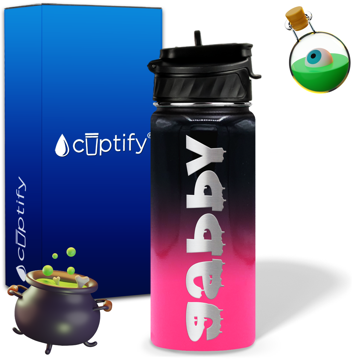 Haunted Halloween on 18oz Personalized Water Bottle