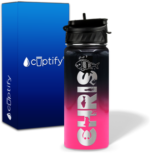 Personalized Fish with Name and Icon on 18oz Wide Mouth Kids Water Bottle
