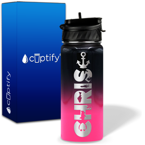 Personalized Anchor with Name and Icon on 18oz Wide Mouth Kids Water Bottle