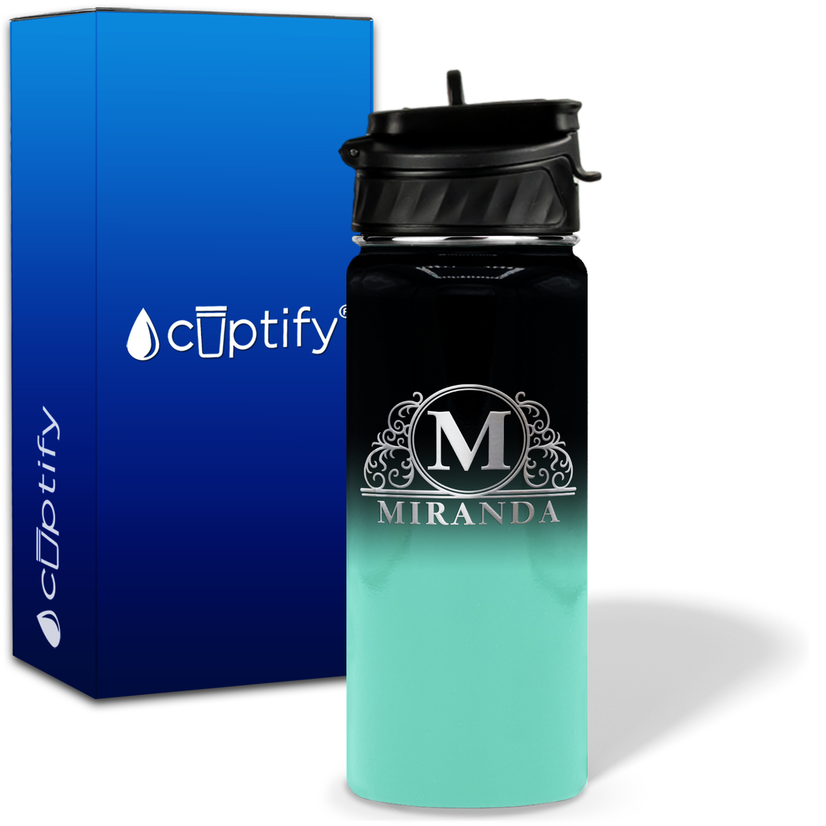 Personalized Elaborate Circle on 18oz Water Bottle