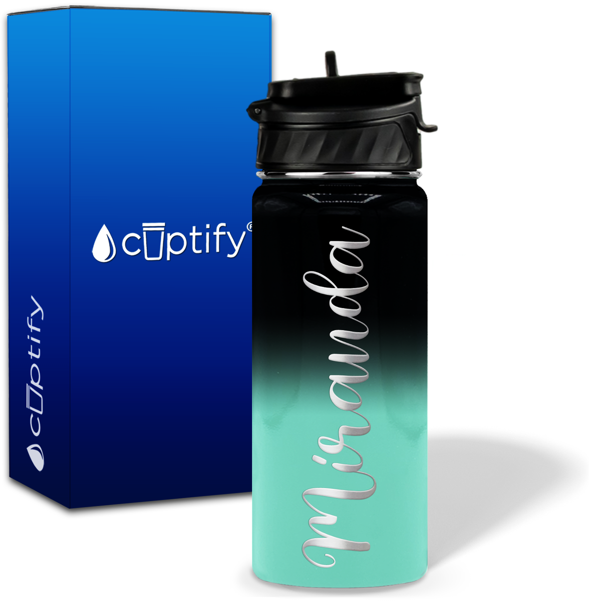 Personalized Miranda Style on 18oz Water Bottle