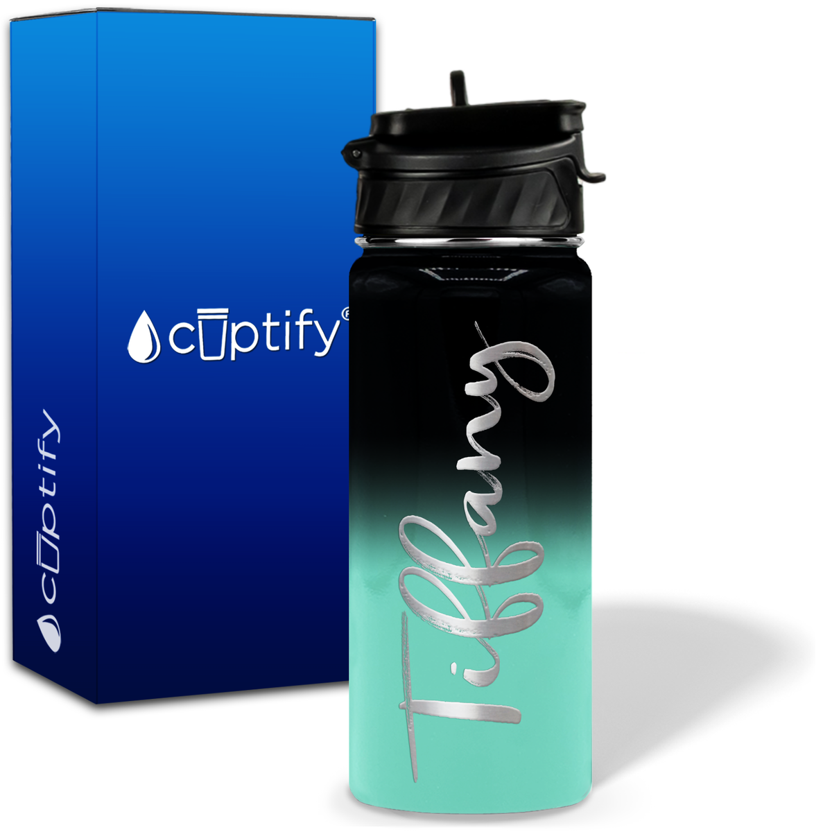 Personalized Tiffany Style on 18oz Water Bottle