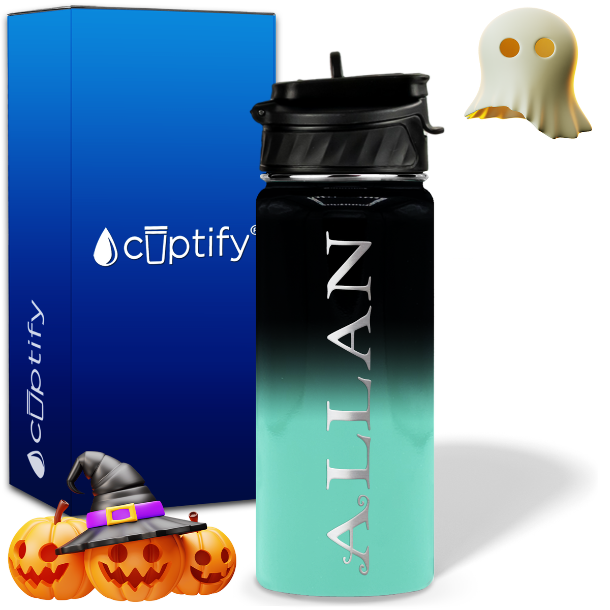 Personalized Eerie Halloween on 18oz Water Bottle