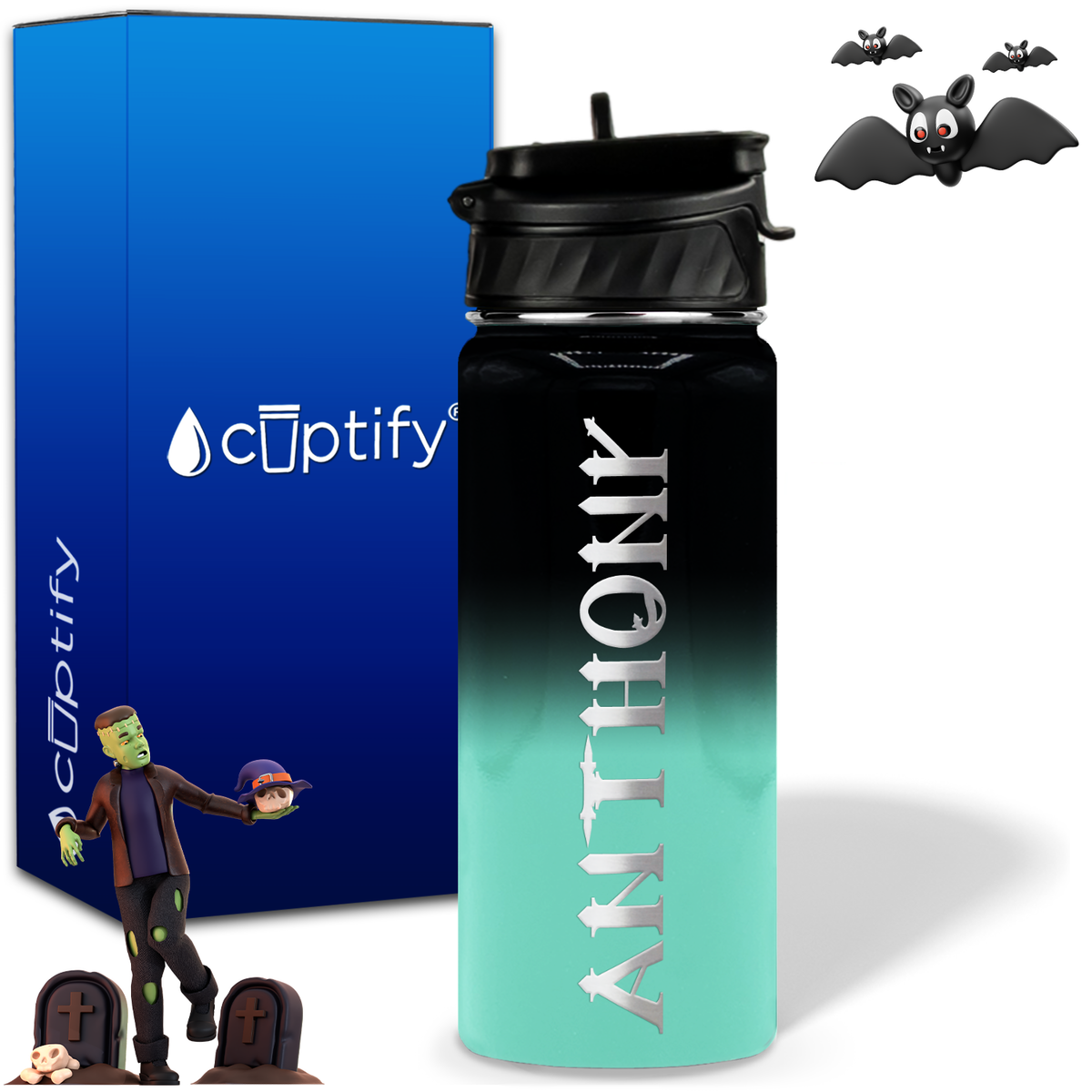 Personalized Creepy Halloween on 18oz Water Bottle
