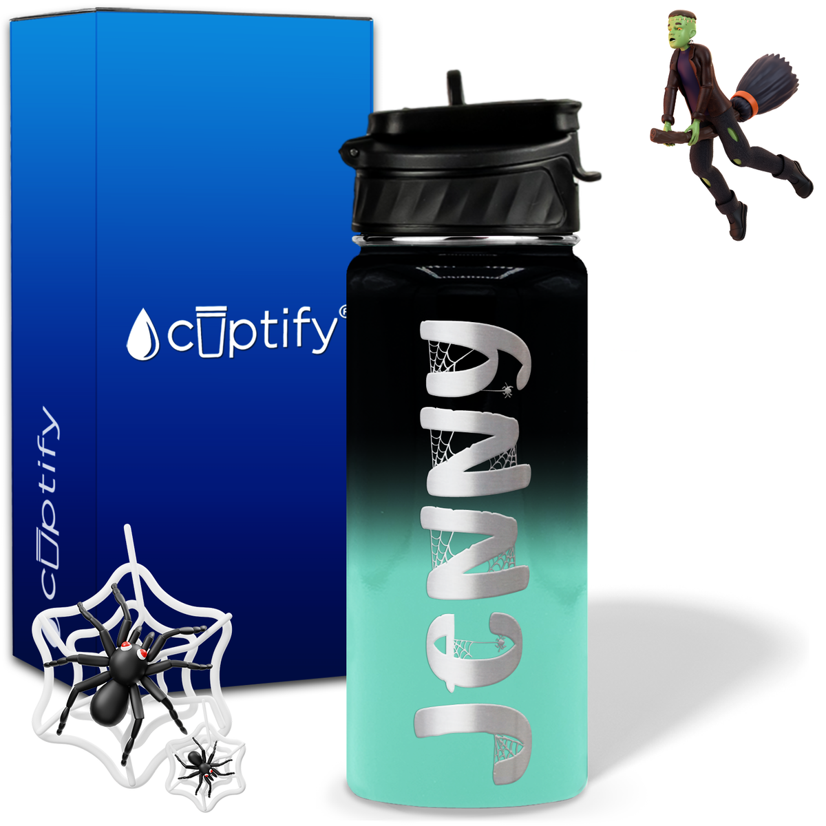 Personalized Spooky on 18oz Halloween Water Bottle