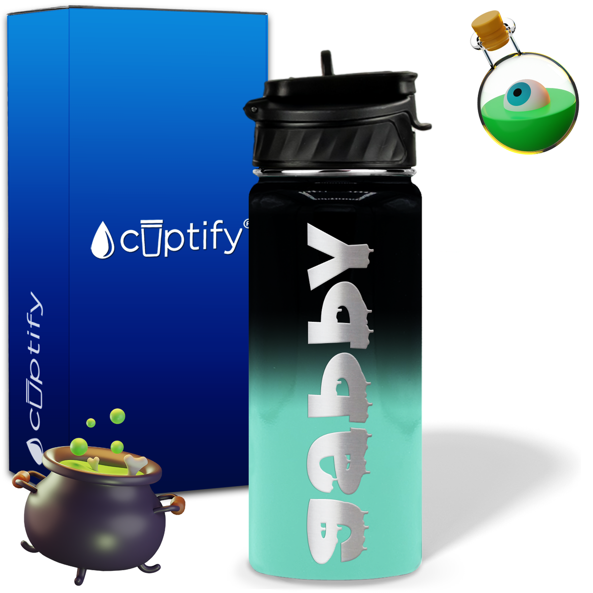 Haunted Halloween on 18oz Personalized Water Bottle