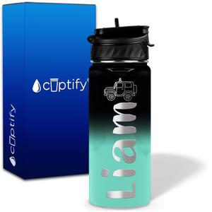Personalized Jeep with Name and Icon on 18oz Wide Mouth Kids Water Bottle