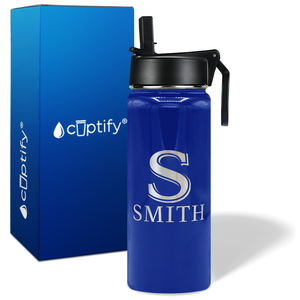 Personalized Monogram Initial and Name on 18oz Wide Mouth Bottle