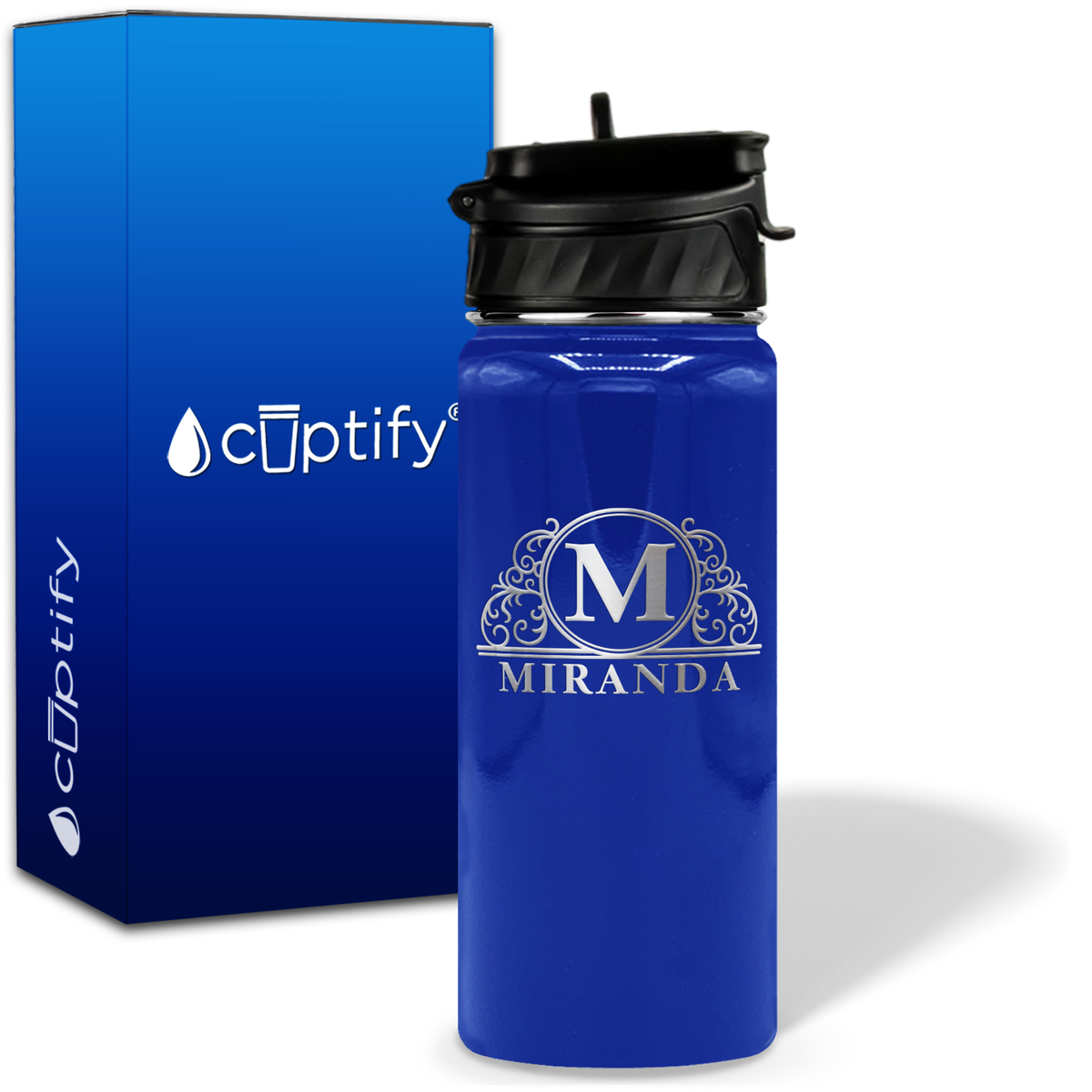 Personalized Elaborate Circle on 18oz Water Bottle