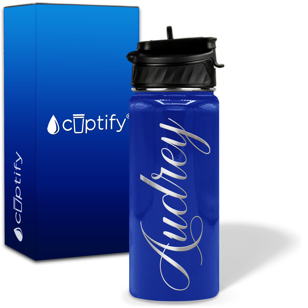 Personalized Audrey Style on 18oz Water Bottle