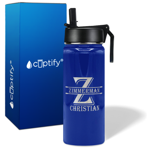 Personalized Initial Block on 18oz Wide Mouth Bottle