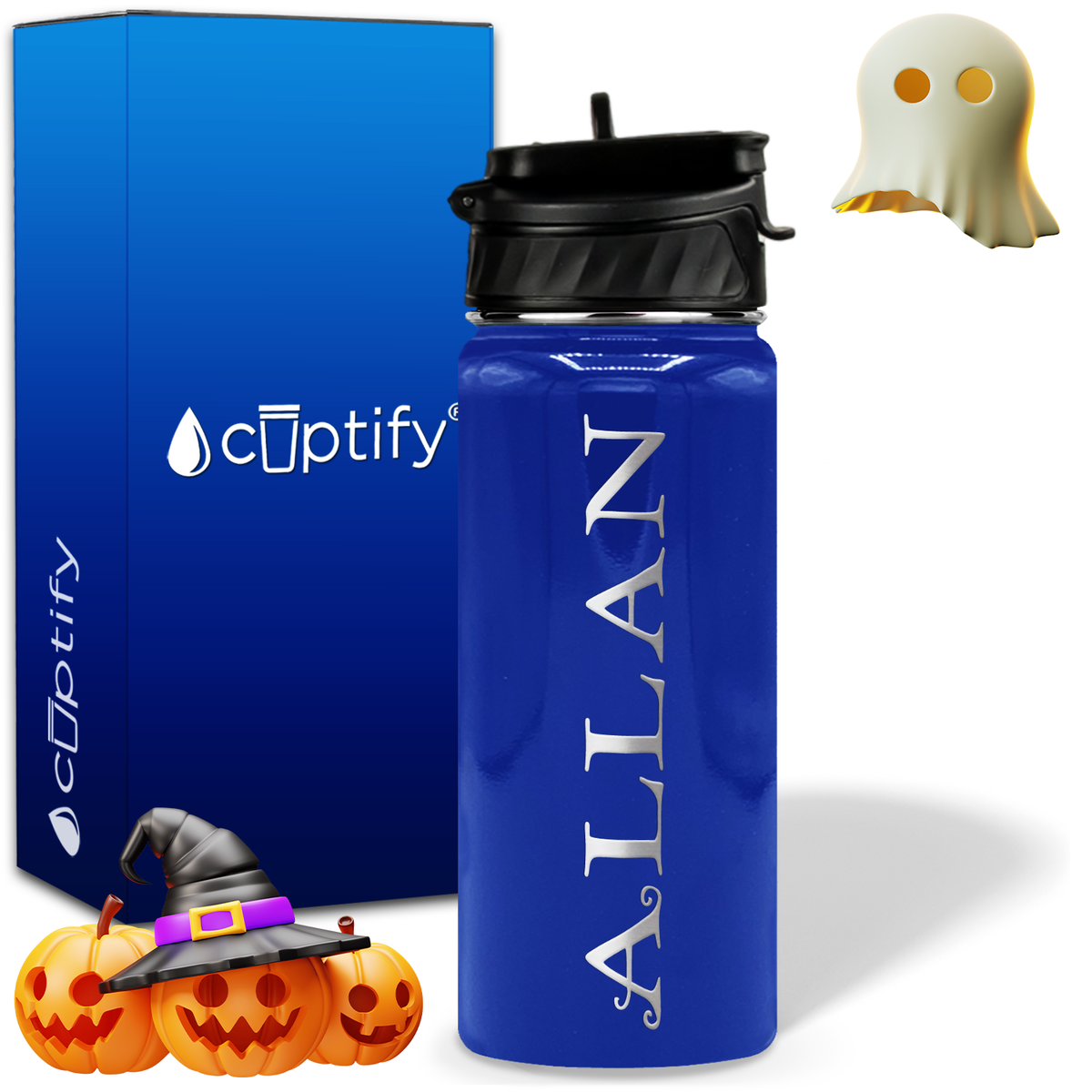 Personalized Eerie Halloween on 18oz Water Bottle