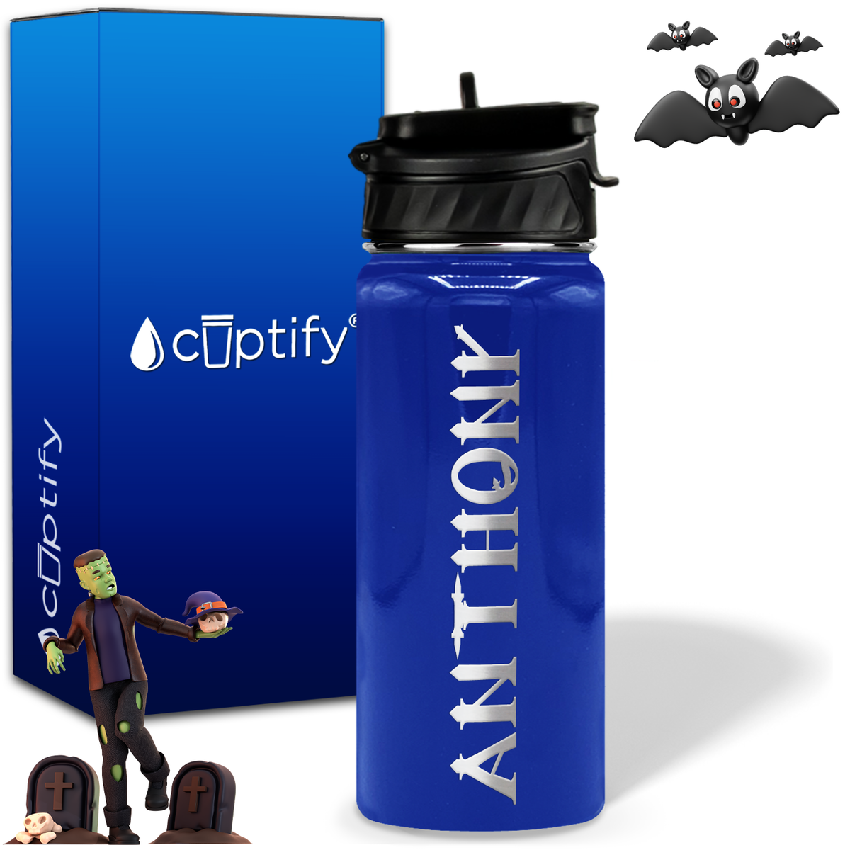Personalized Creepy Halloween on 18oz Water Bottle