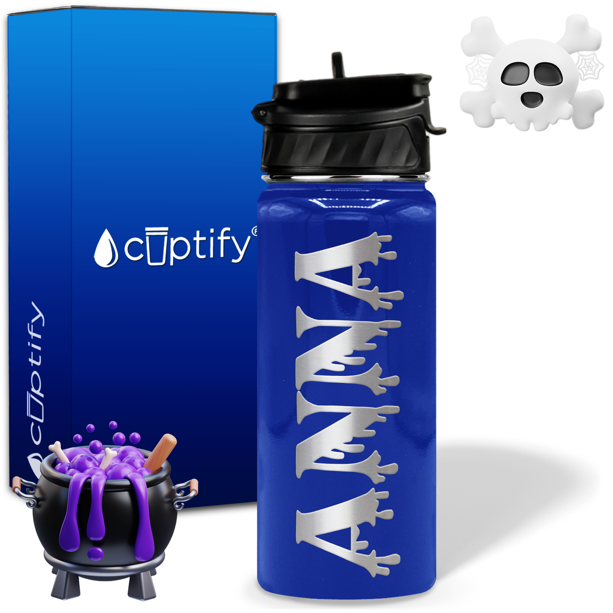 Personalized Bloody on Halloween 18oz Water Bottle