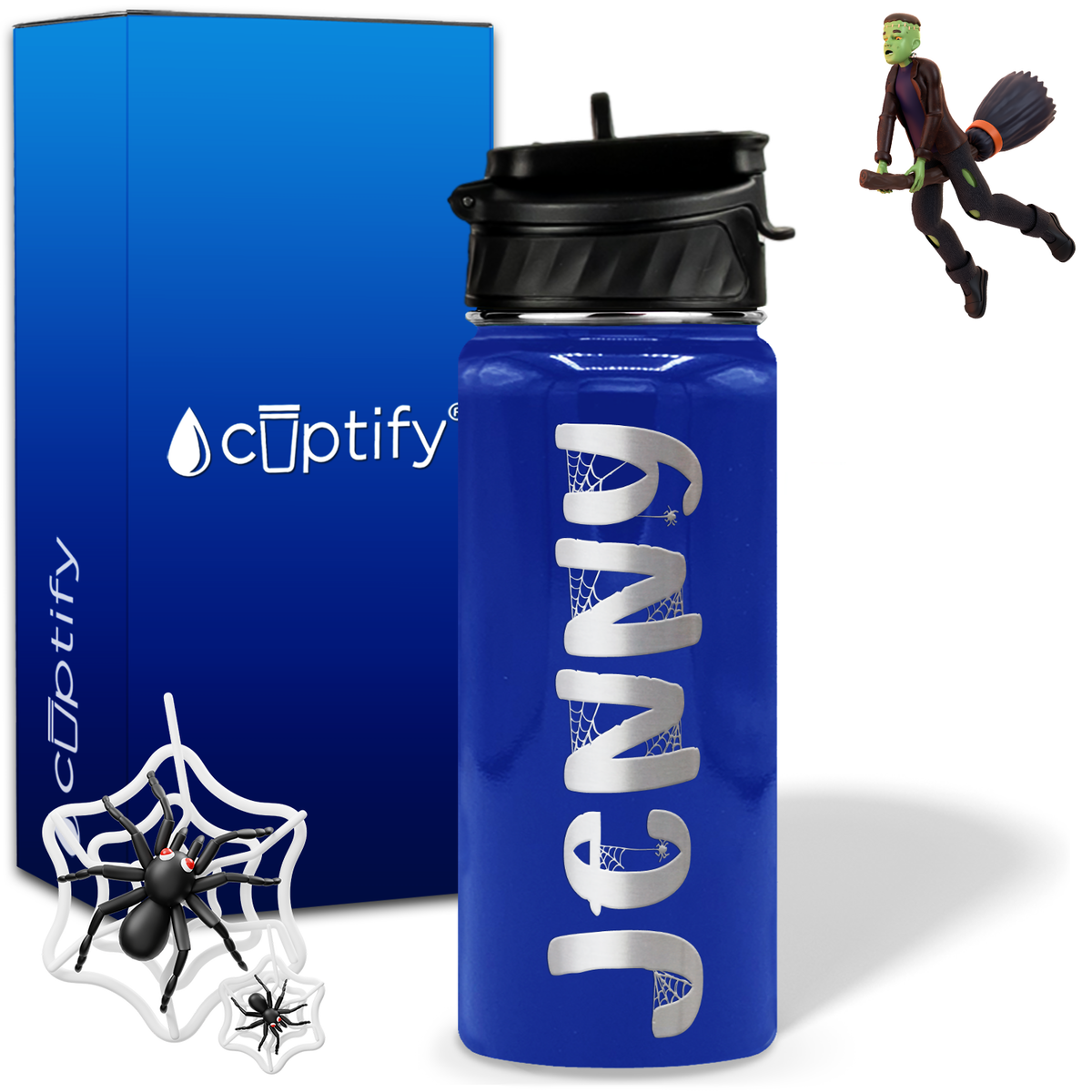 Personalized Spooky on 18oz Halloween Water Bottle