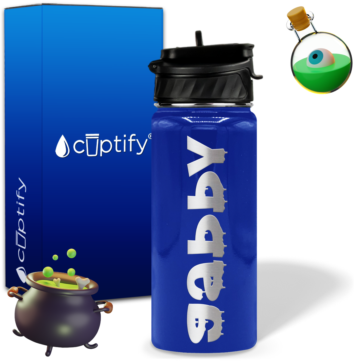 Haunted Halloween on 18oz Personalized Water Bottle