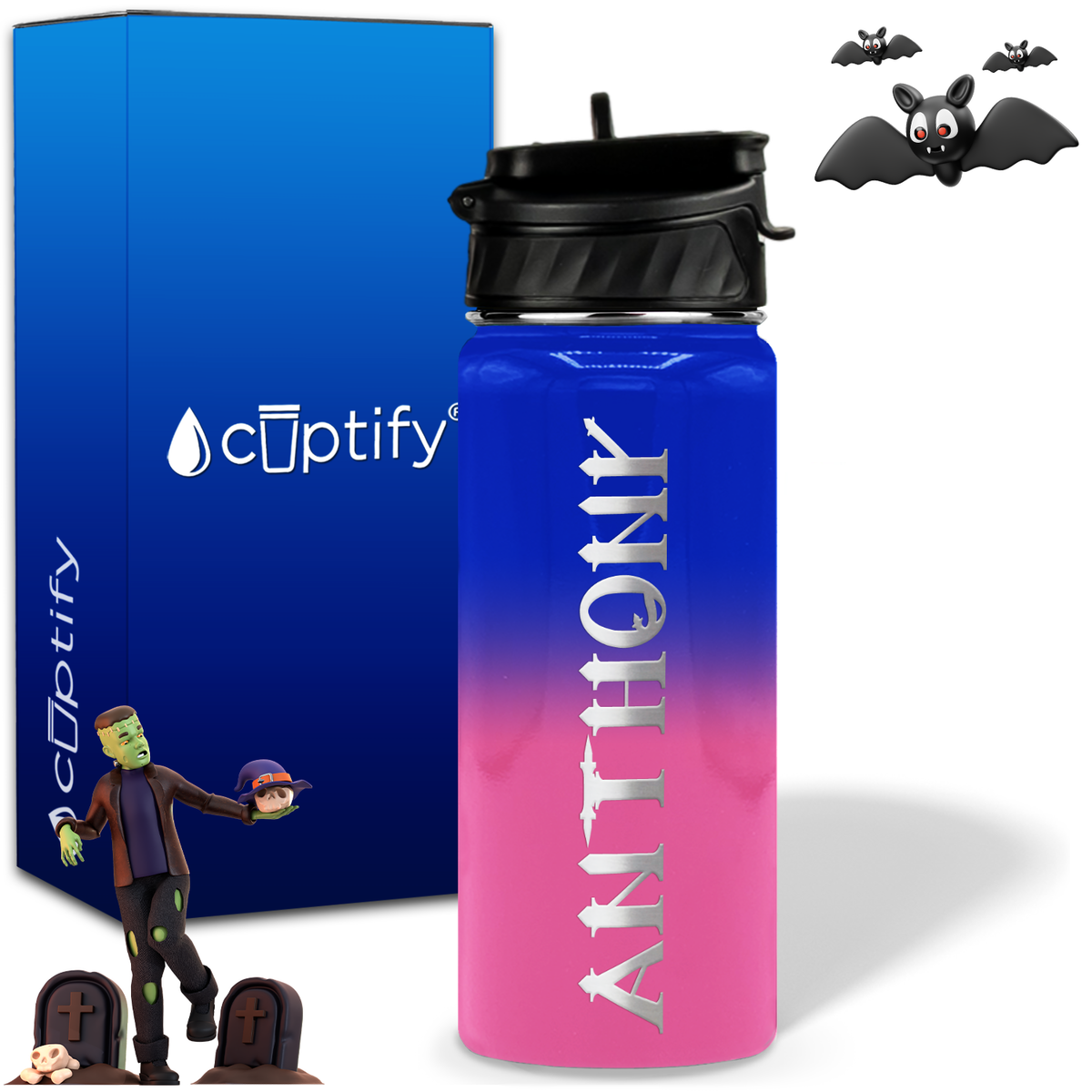 Personalized Creepy Halloween on 18oz Water Bottle