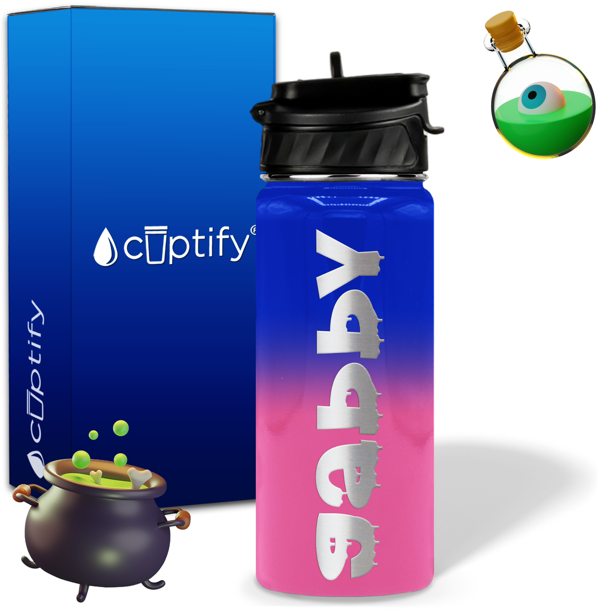 Haunted Halloween on 18oz Personalized Water Bottle