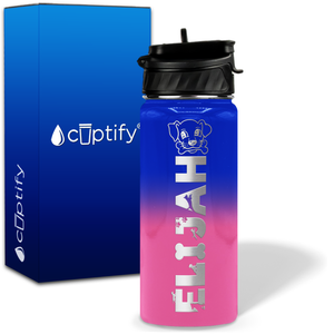 Personalized Dog with Name and Icon on 18oz Wide Mouth Kids Water Bottle