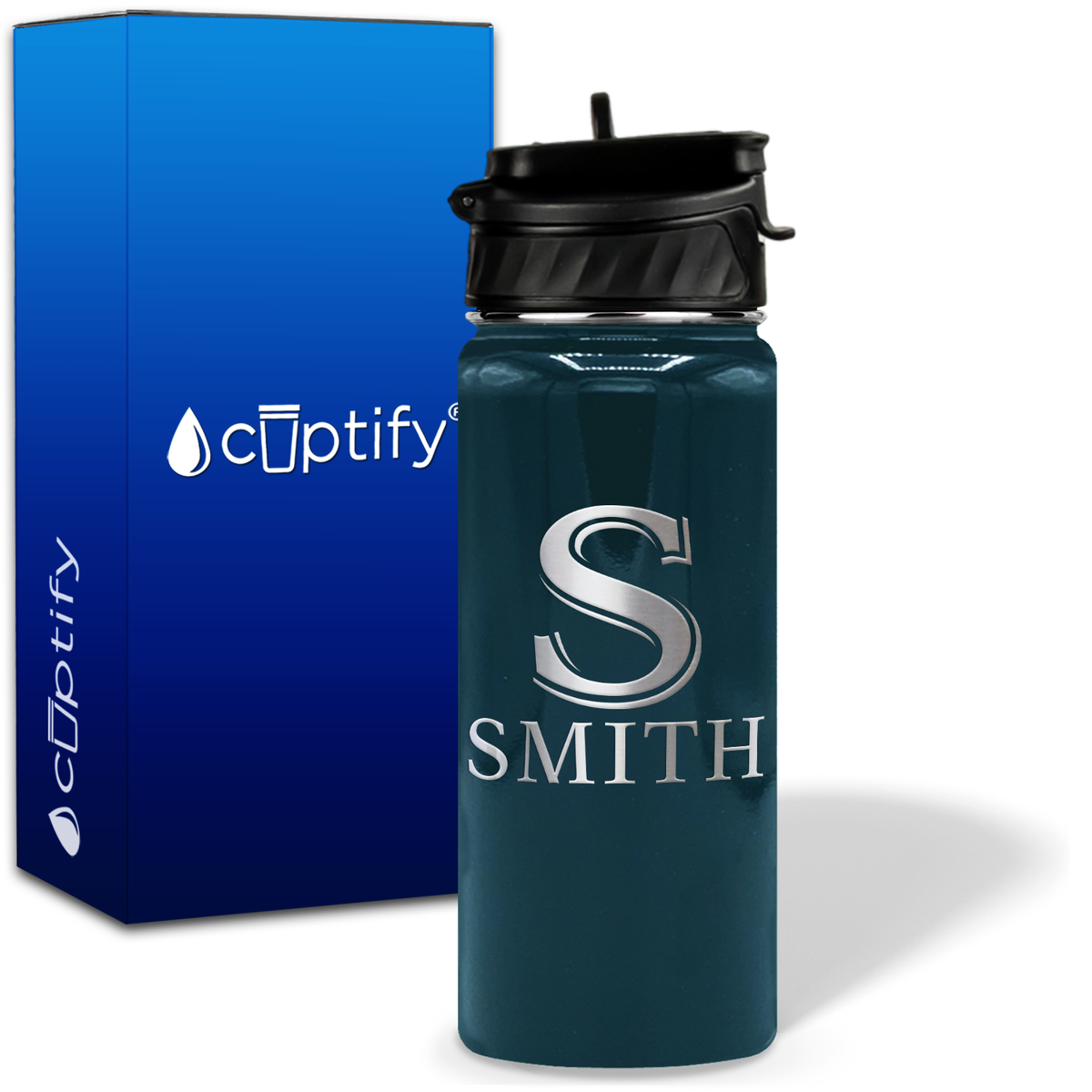 Personalized Monogram Initial and Name on 18oz Water Bottle