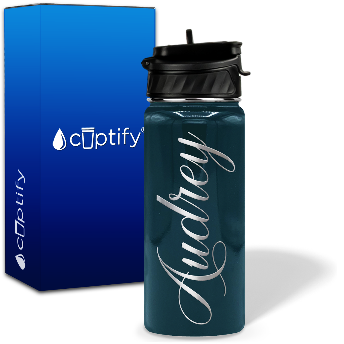 Personalized Audrey Style on 18oz Water Bottle