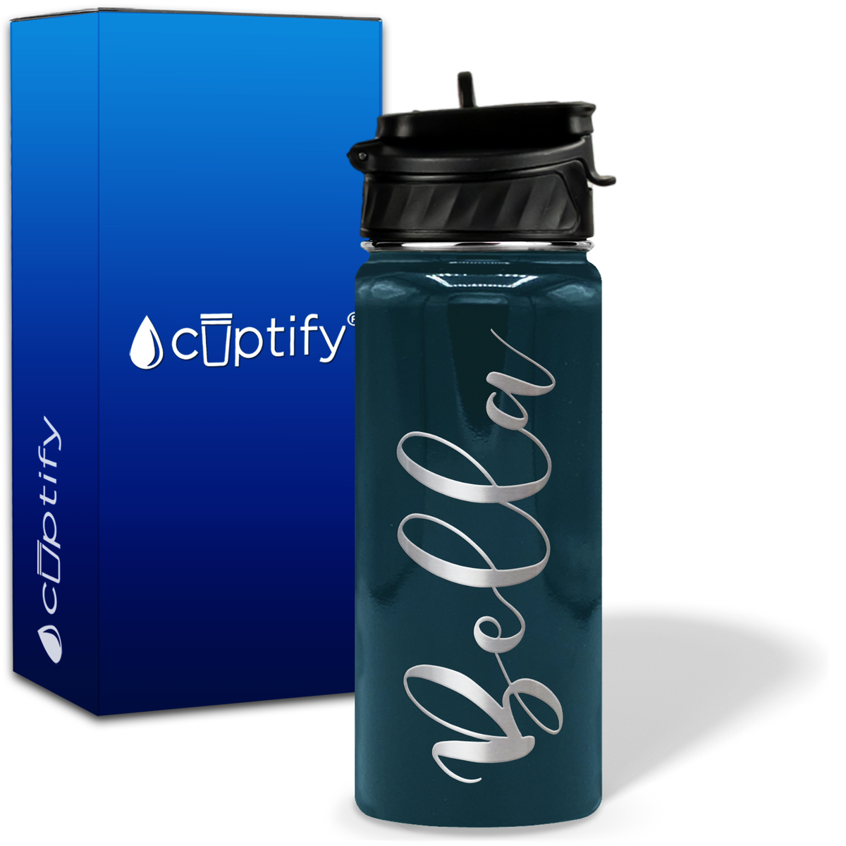 Personalized Bella Style on 18oz Water Bottle