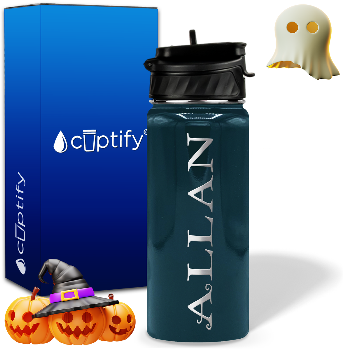 Personalized Eerie Halloween on 18oz Water Bottle