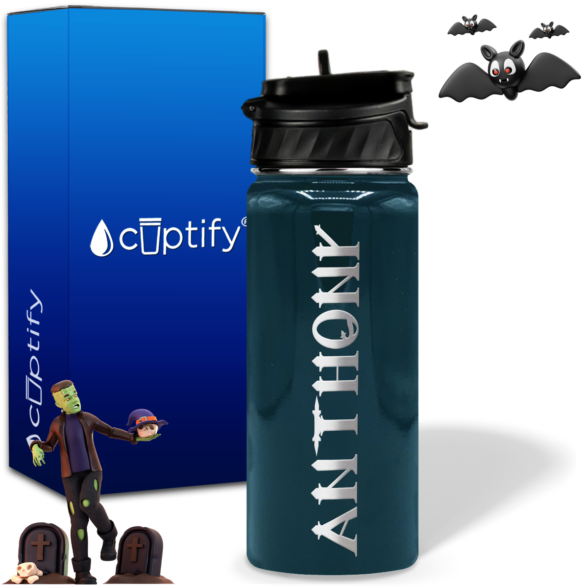 Personalized Creepy Halloween on 18oz Water Bottle