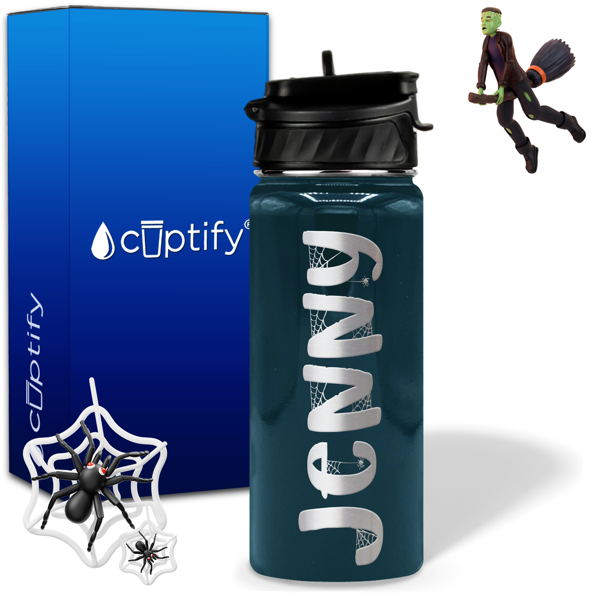 Personalized Spooky on 18oz Halloween Water Bottle