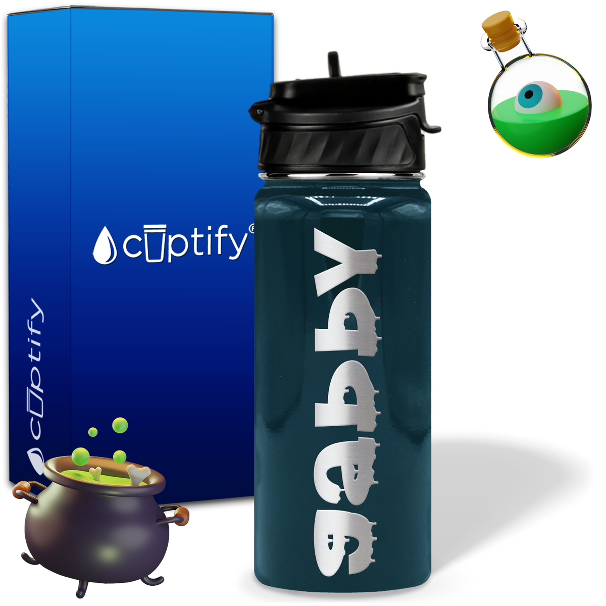 Haunted Halloween on 18oz Personalized Water Bottle