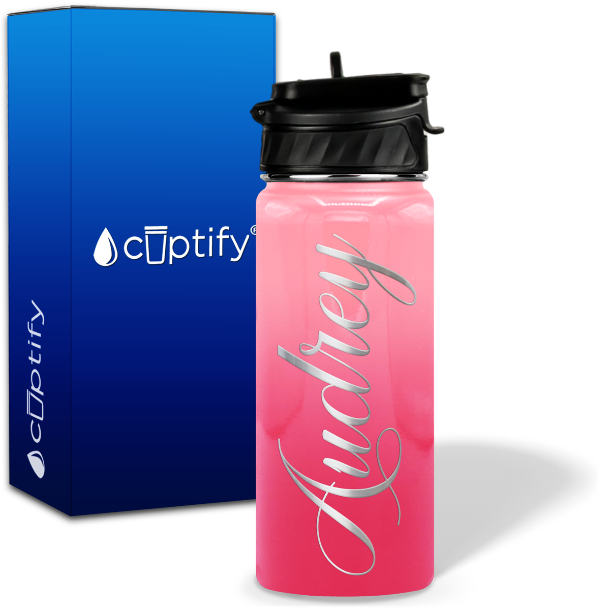 Personalized Audrey Style on 18oz Water Bottle