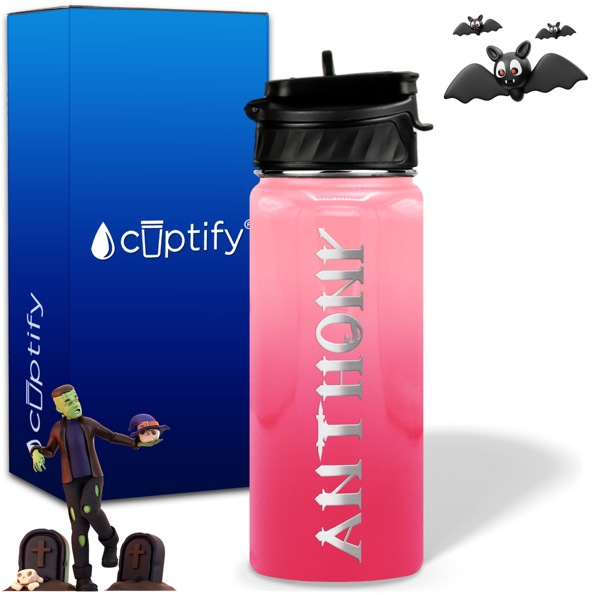 Personalized Creepy Halloween on 18oz Water Bottle