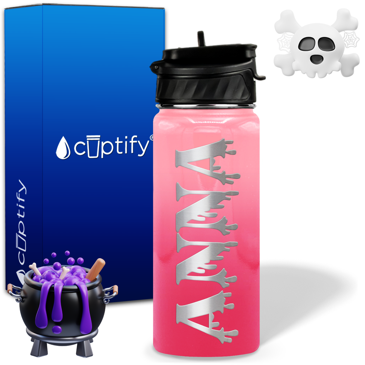 Personalized Bloody on Halloween 18oz Water Bottle