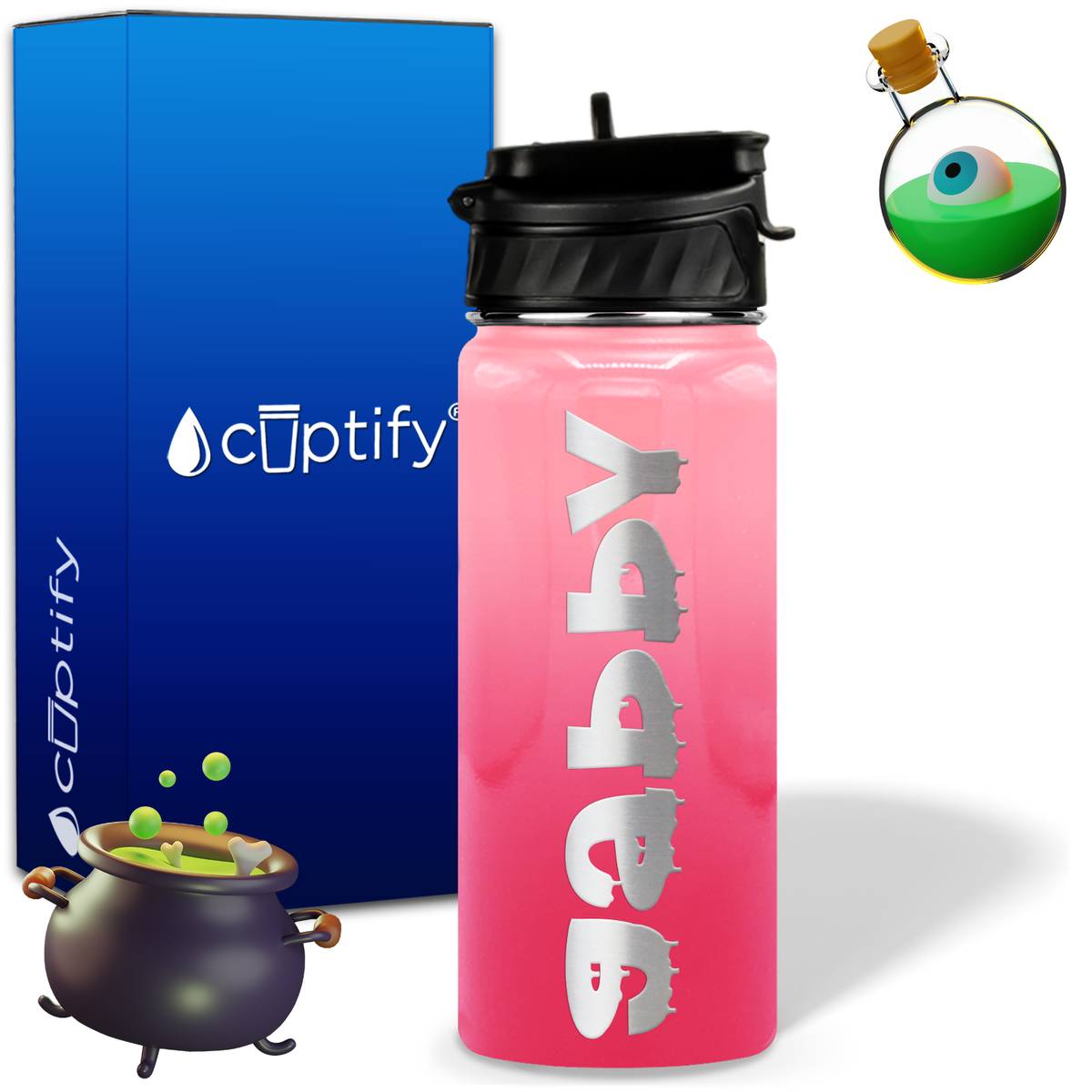 Haunted Halloween on 18oz Personalized Water Bottle