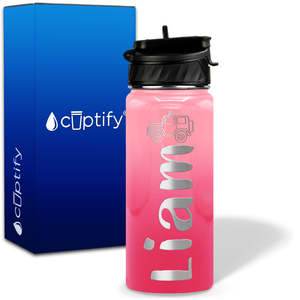 Personalized Jeep with Name and Icon on 18oz Wide Mouth Kids Water Bottle
