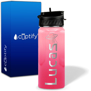Personalized UFO with Name and Icon on 18oz Wide Mouth Kids Water Bottle