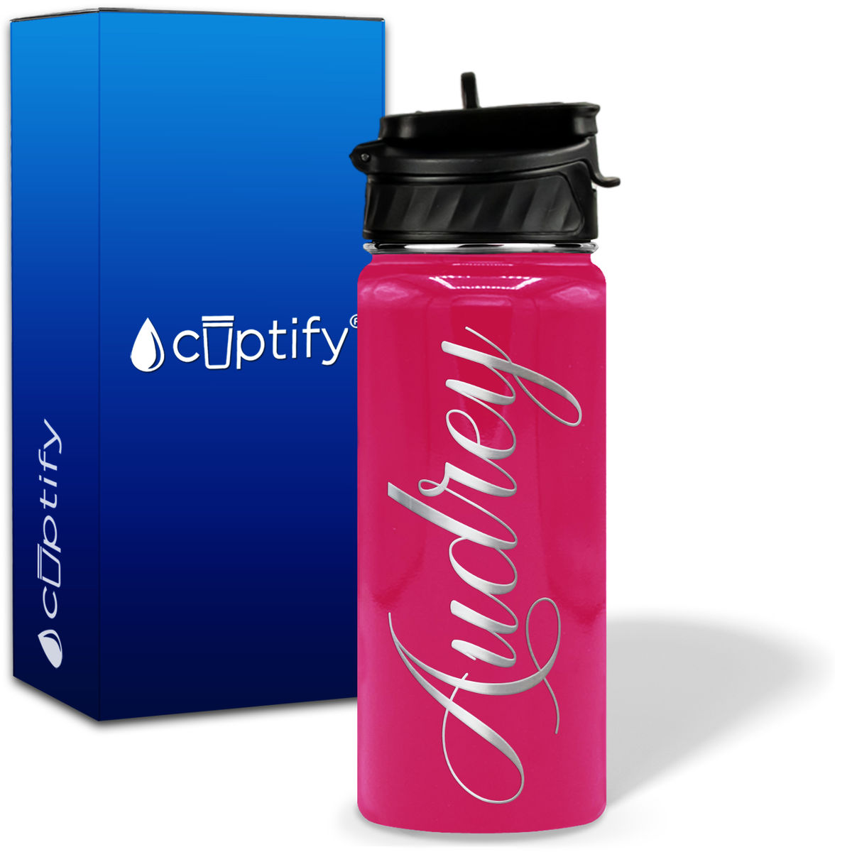 Personalized Audrey Style on 18oz Water Bottle