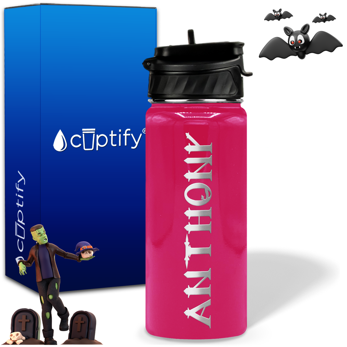 Personalized Creepy Halloween on 18oz Water Bottle