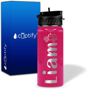 Personalized Jeep with Name and Icon on 18oz Wide Mouth Kids Water Bottle