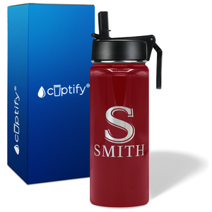 Personalized Monogram Initial and Name on 18oz Wide Mouth Bottle