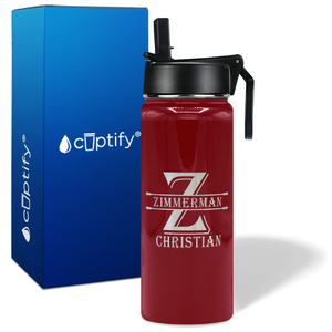 Personalized Initial Block on 18oz Wide Mouth Bottle