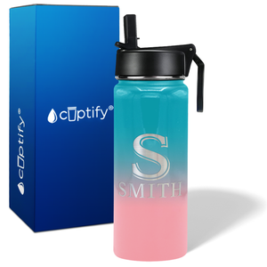 Personalized Monogram Initial and Name on 18oz Wide Mouth Bottle
