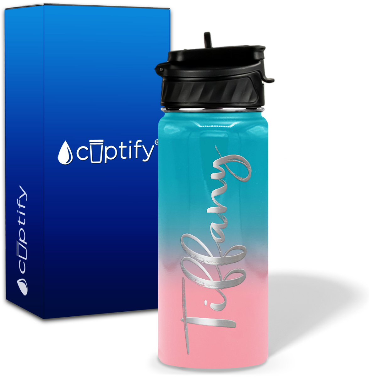 Personalized Tiffany Style on 18oz Water Bottle