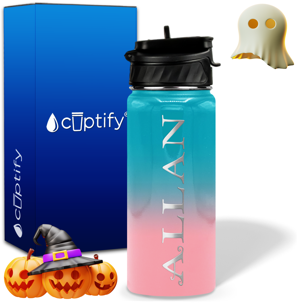 Personalized Eerie Halloween on 18oz Water Bottle