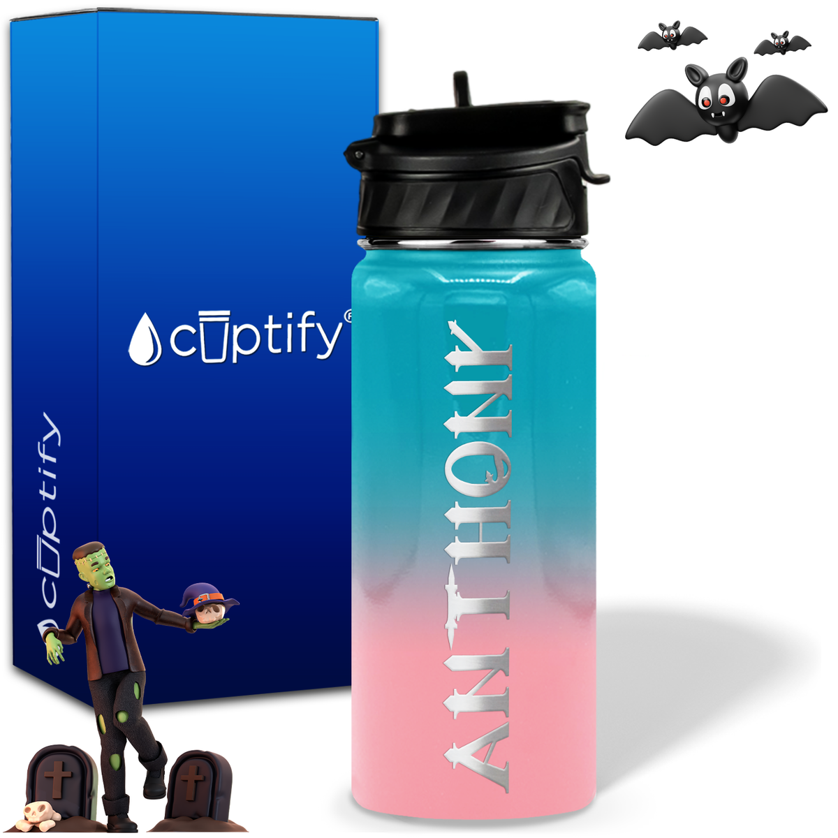 Personalized Creepy Halloween on 18oz Water Bottle