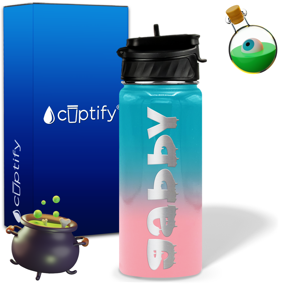 Haunted Halloween on 18oz Personalized Water Bottle