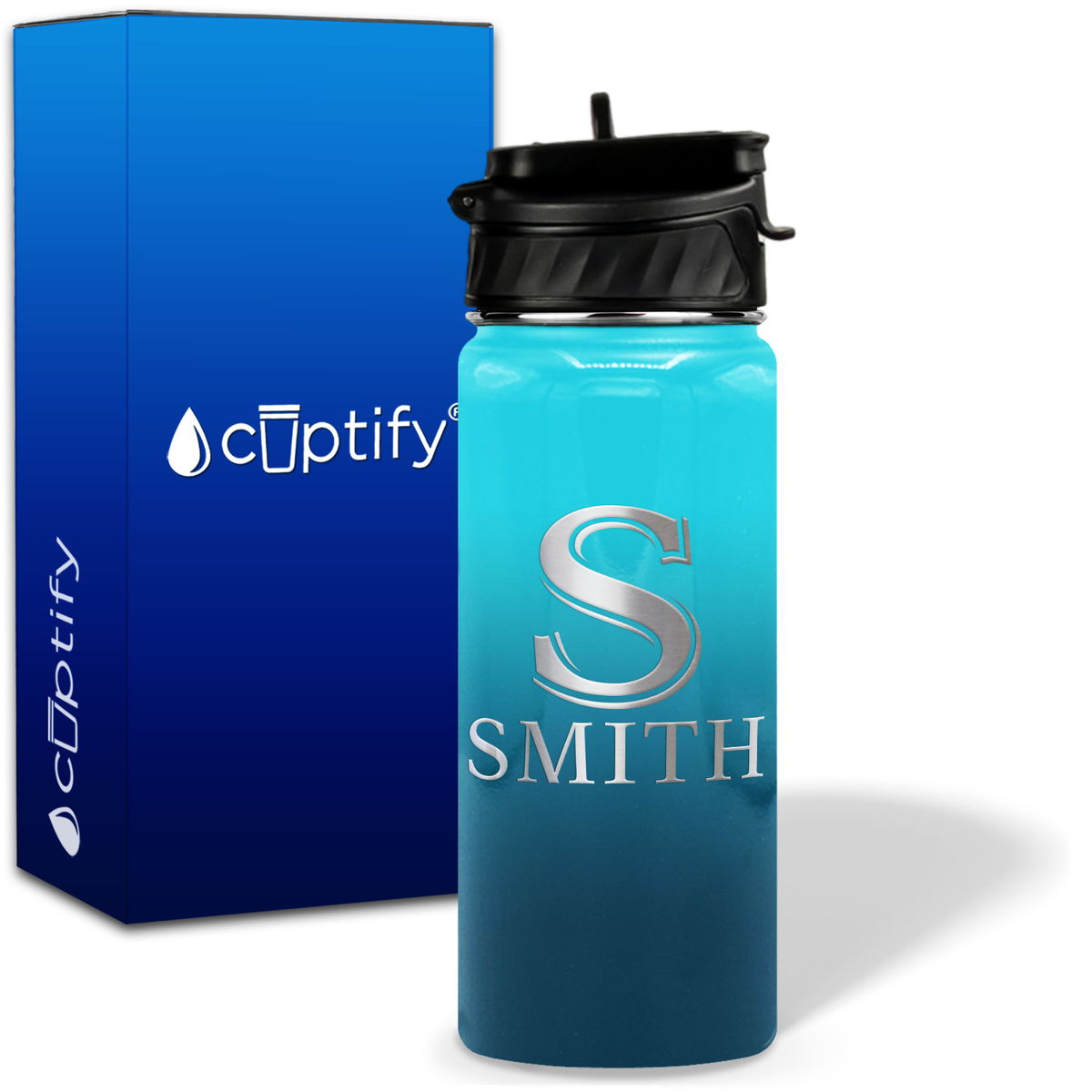 Personalized Monogram Initial and Name on 18oz Water Bottle